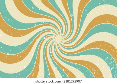 Vintage Retro Swirl Wave Sun Background Vector