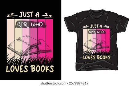 vintage retro t shirt design loves book