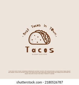 Vintage retro tacos logo design, for restaurant menu and cafe badge.