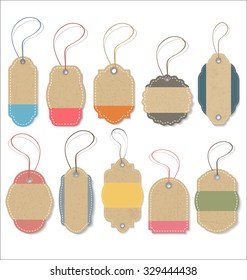 Vintage retro tags collection