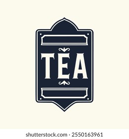 vintage retro tea drink label emblem badge sticker vector illustration template design