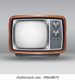 Vintage Retro Television Realistic Vector