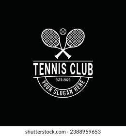 Vintage retro tennis ball club logo design ideas