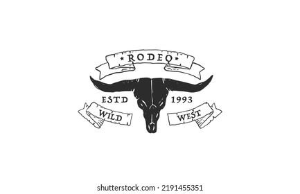 Vintage retro texas rodeo cowboy, Western Country Emblem Texas Logo design