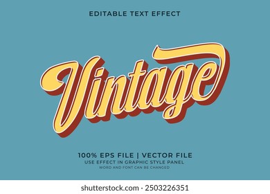 Vintage Retro Text effect editable vector