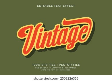 Vintage Retro Text effect editable vector