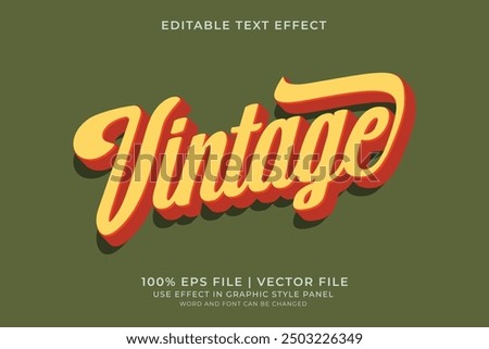 Vintage Retro Text effect editable vector