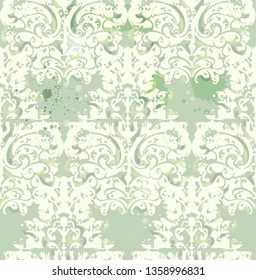 Vintage retro texture pattern Vector. Floral ornament decoration. Victorian engraved royal design. Antique grunge fabric decors. Luxury fabrics