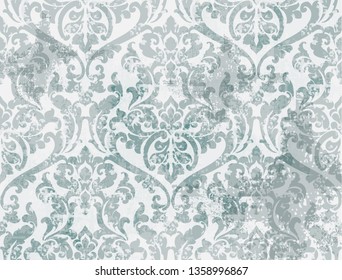 Vintage retro texture pattern Vector. Floral ornament decoration. Victorian engraved royal design. Antique grunge fabric decors. Luxury fabrics