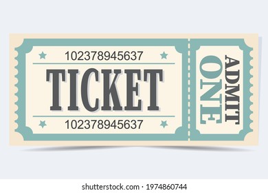 Vintage retro ticket. Vector template for a ticket. Create a paper ticket to a movie, theatre, circus etc. Retro ticket. 