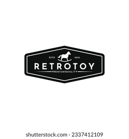 Vintage retro toy logo design with hipster drawing style