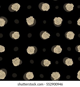 Vintage, retro. Trendy print. Exquisite pattern for design with rose flowers. Seamless watercolor pattern with beige roses. Beautiful pattern for decoration and design.