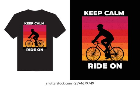 Vintage Retro T-shirt Design. Cyclist T-shirt Design. 