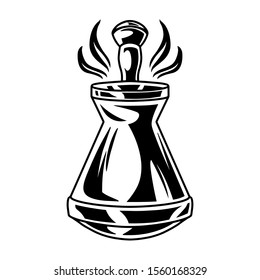 Vintage retro turkey coffe to cook in cezve isolated vector illustration on a white background. Design element for logo, badge, banner, poster.