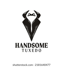 vintage retro tuxedo logo design
