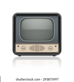 Icono de conjunto de televisión retro vintage. Ilustración vectorial Eps10. Aislado sobre fondo blanco