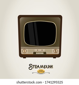 Vintage retro TV set vector illustration