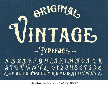 Vintage Retro Typeface Grunge Font Alphabet