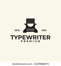 Vintage Retro Typewriter Logo Design Concept Vector Illustration Symbol Icon
