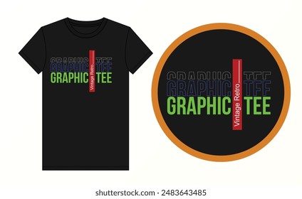 Vintage retro typography T-shirt design with a nostalgic appeal and artistic flair. This graphic tee showcases classic fonts, distressed textures, and retro motifs that evoke a sense of nostalgia and 