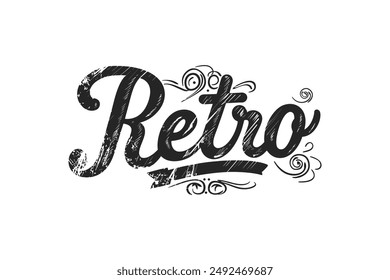 Vintage Retro Typography with Swirlsю Vector illustration design.