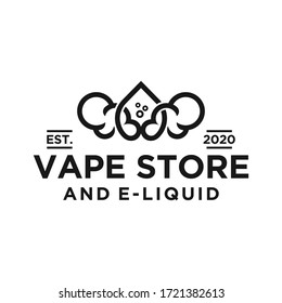 vintage retro vape store logo design