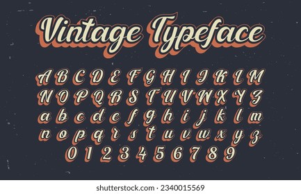 vintage retro vector alphabet font typography typeface design