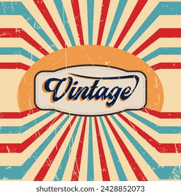 Vintage retro vector background Classic Square poster background retro color backdrop design