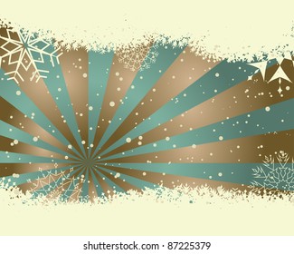 Vintage retro vector Christmas (New Year) card for design use