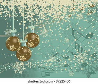Vintage retro vector Christmas (New Year) card for design use