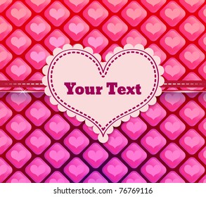 vintage retro vector cute frame with heart