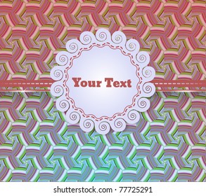 vintage retro vector cute frame on geometrical background
