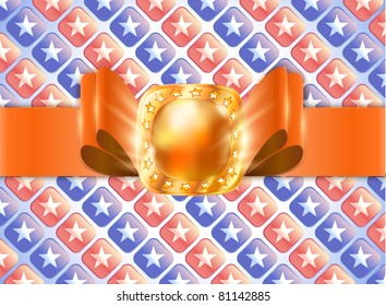 vintage retro vector cute frame with ribbon