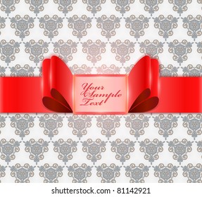 vintage retro vector cute frame with ribbon