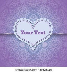 vintage retro vector cute frame with heart