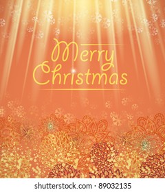 vintage retro vector cute orange christmas frame