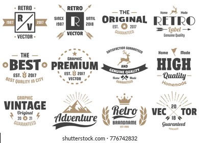 Vintage Retro Vector Labels for banner, poster, flyer