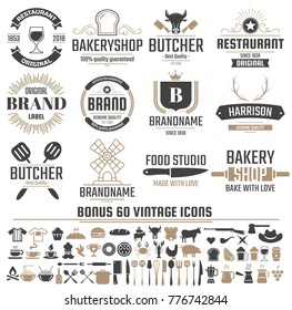 Vintage Retro Vector Labels for banner, poster, flyer