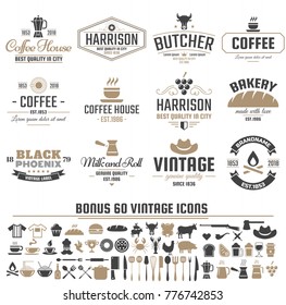 Vintage Retro Vector Labels for banner, poster, flyer