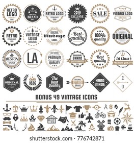 Vintage Retro Vector Labels for banner, poster, flyer