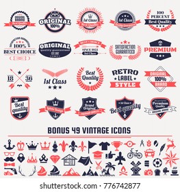 Vintage Retro Vector Labels for banner, poster, flyer