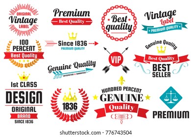 Vintage Retro Vector Labels for banner, poster, flyer