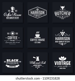 Logotipo de vectores retro vintage para pancarta, afiche y volante