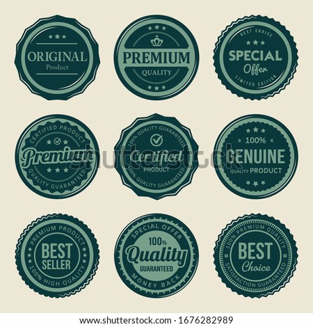 Vintage Retro Vector Seal Premium Badges Labels