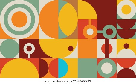 Vintage retro vector seamless pattern. Geometric shape ornament. Modern stylish texture.