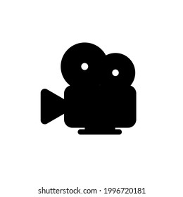 Cámara de vídeo retro vintage simple icono negro aislado en blanco