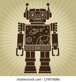 Vintage Retro Video Robot-Charakter