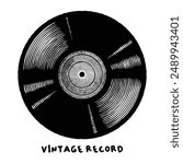 Vintage retro vinyl record disc vector illustration