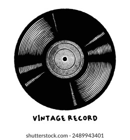 Vintage retro vinyl record disc vector illustration