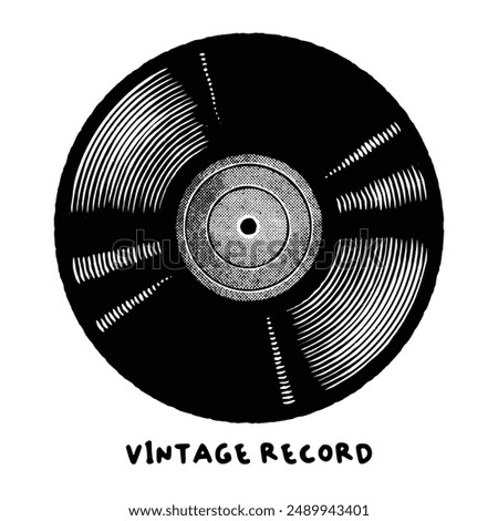 Vintage retro vinyl record disc vector illustration